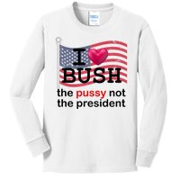 I Heart Bush The Pussy Not The President Kids Long Sleeve Shirt