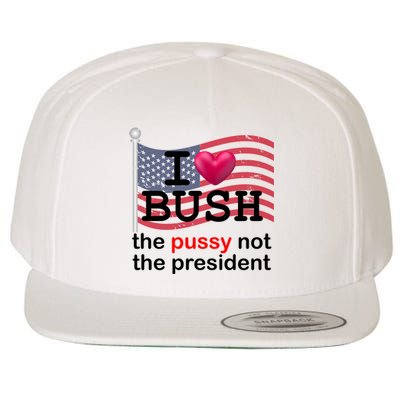 I Heart Bush The Pussy Not The President Wool Snapback Cap