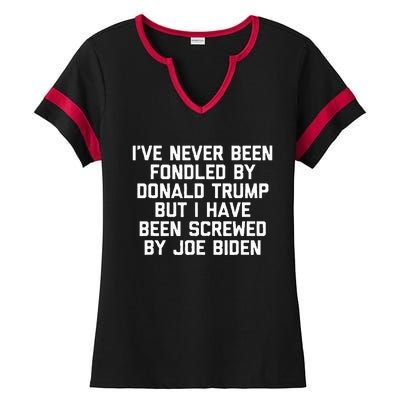 I Have Been Screwed By Joe Biden Ladies Halftime Notch Neck Tee