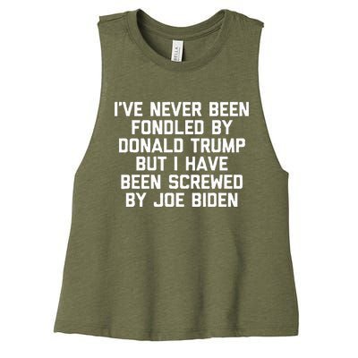 I Have Been Screwed By Joe Biden Women's Racerback Cropped Tank