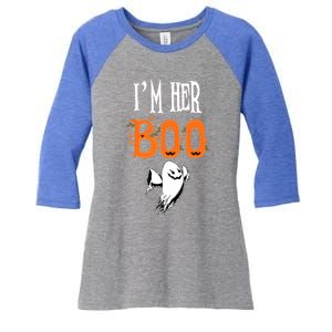 IM Her Boo IM His Witch Funny Couples Matching Halloween Gift Women's Tri-Blend 3/4-Sleeve Raglan Shirt