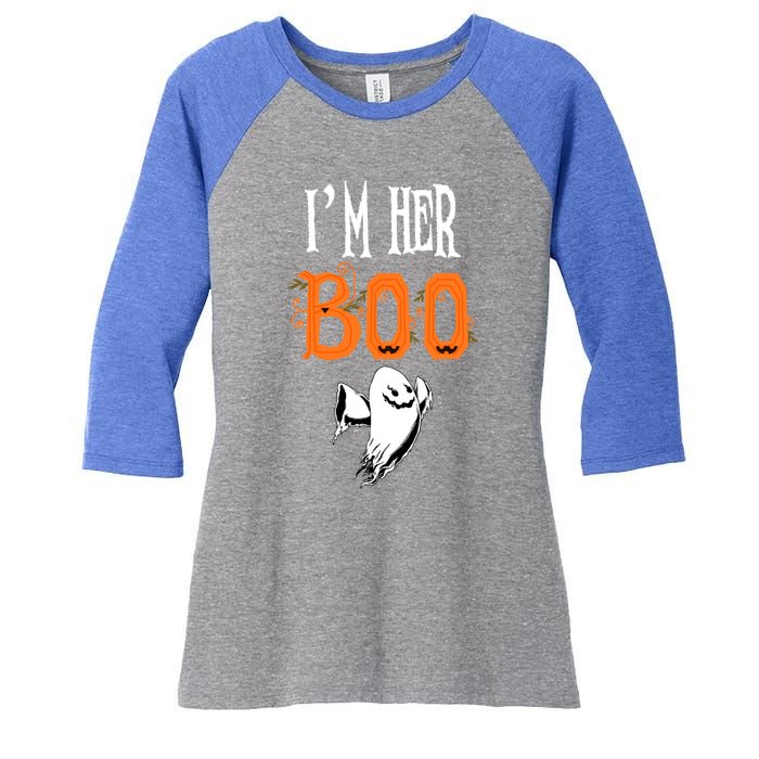 IM Her Boo IM His Witch Funny Couples Matching Halloween Gift Women's Tri-Blend 3/4-Sleeve Raglan Shirt