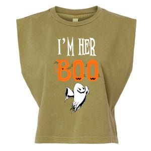 IM Her Boo IM His Witch Funny Couples Matching Halloween Gift Garment-Dyed Women's Muscle Tee