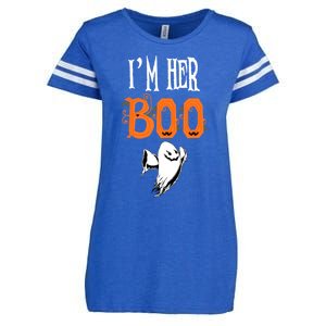 IM Her Boo IM His Witch Funny Couples Matching Halloween Gift Enza Ladies Jersey Football T-Shirt