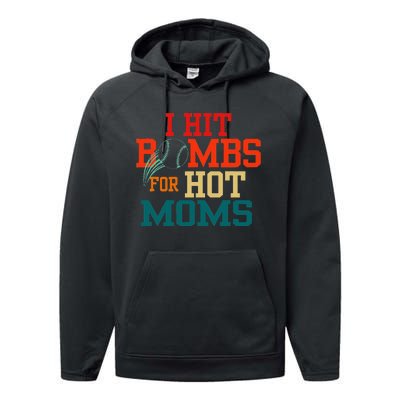 I Hit Bombs For Hot Moms Bold And Funny Statement Performance Fleece Hoodie