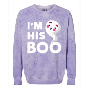 IM His Boo Halloween Ghost Couples Matching Meaningful Gift Colorblast Crewneck Sweatshirt