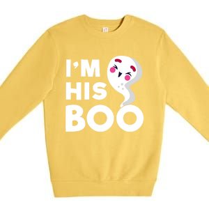 IM His Boo Halloween Ghost Couples Matching Meaningful Gift Premium Crewneck Sweatshirt