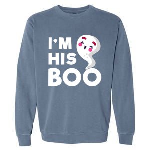 IM His Boo Halloween Ghost Couples Matching Meaningful Gift Garment-Dyed Sweatshirt