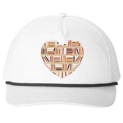 I Heart Books I Love Books Gift Snapback Five-Panel Rope Hat