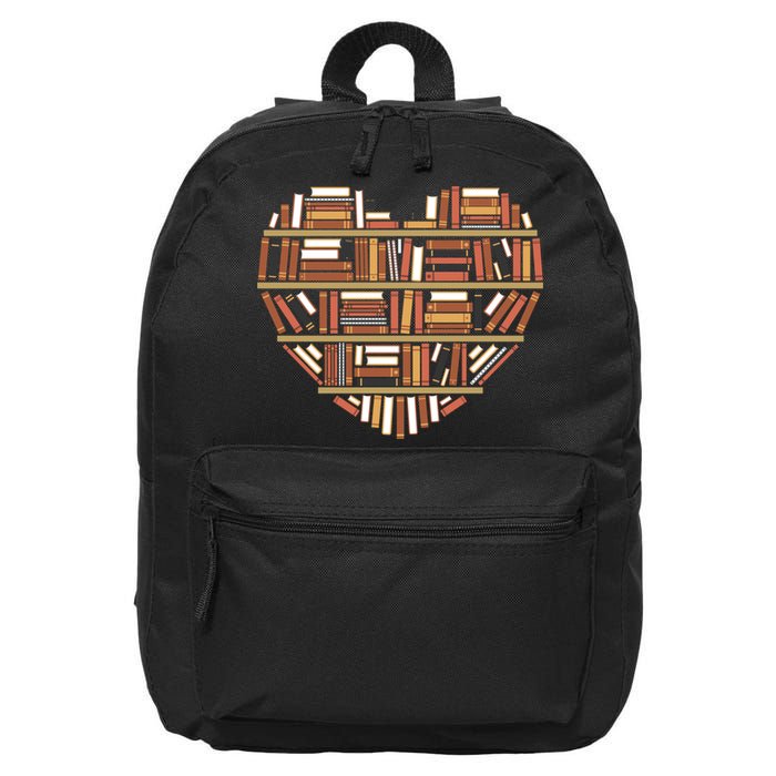 I Heart Books I Love Books Gift 16 in Basic Backpack