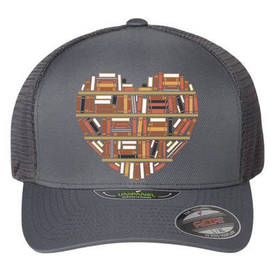 I Heart Books I Love Books Gift Flexfit Unipanel Trucker Cap