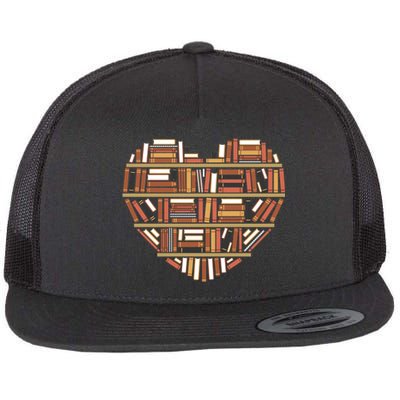 I Heart Books I Love Books Gift Flat Bill Trucker Hat