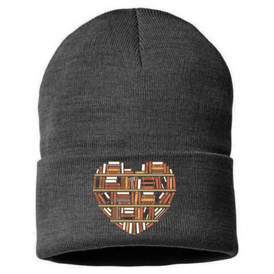 I Heart Books I Love Books Gift Sustainable Knit Beanie