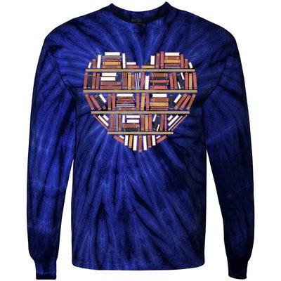 I Heart Books I Love Books Gift Tie-Dye Long Sleeve Shirt