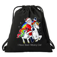 I Have Been Missing Out Santa Riding Unicorn Drawstring Bag