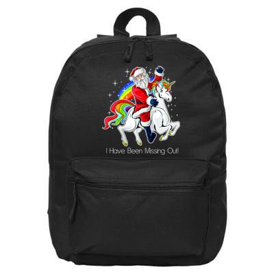 I Have Been Missing Out Santa Riding Unicorn 16 in Basic Backpack