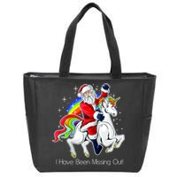 I Have Been Missing Out Santa Riding Unicorn Zip Tote Bag