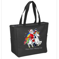 I Have Been Missing Out Santa Riding Unicorn Zip Tote Bag
