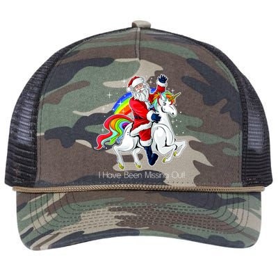 I Have Been Missing Out Santa Riding Unicorn Retro Rope Trucker Hat Cap