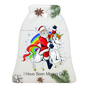 I Have Been Missing Out Santa Riding Unicorn Ceramic Bell Ornament