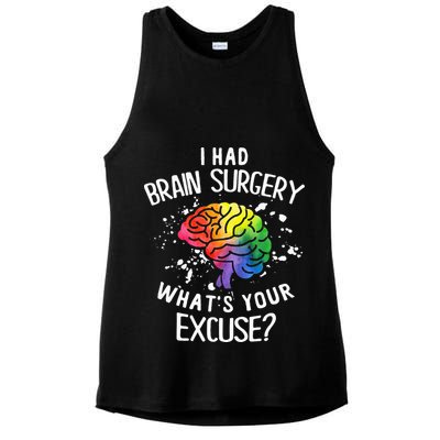 I Had Brain Surgery What's Your Excuse Brain Tumor Ladies PosiCharge Tri-Blend Wicking Tank