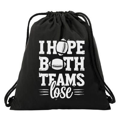 I Hope Both Teams Lose American Football Teams Sports Retro Drawstring Bag