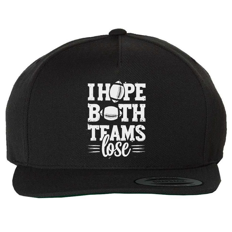 I Hope Both Teams Lose American Football Teams Sports Retro Wool Snapback Cap