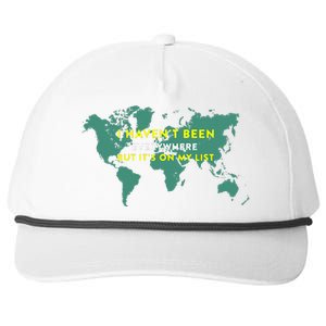 I HavenT Been Everywhere But ItS On My List Map Snapback Five-Panel Rope Hat