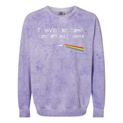 I Have Become Comfortably Numb Colorblast Crewneck Sweatshirt