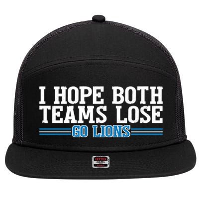 I Hope Both Teams Lose Go Lion 7 Panel Mesh Trucker Snapback Hat