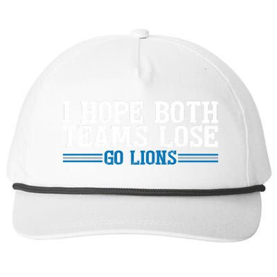 I Hope Both Teams Lose Go Lion Snapback Five-Panel Rope Hat