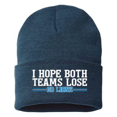 I Hope Both Teams Lose Go Lion Sustainable Knit Beanie