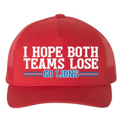 I Hope Both Teams Lose Go Lion Yupoong Adult 5-Panel Trucker Hat