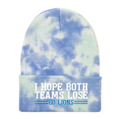 I Hope Both Teams Lose Go Lion Tie Dye 12in Knit Beanie