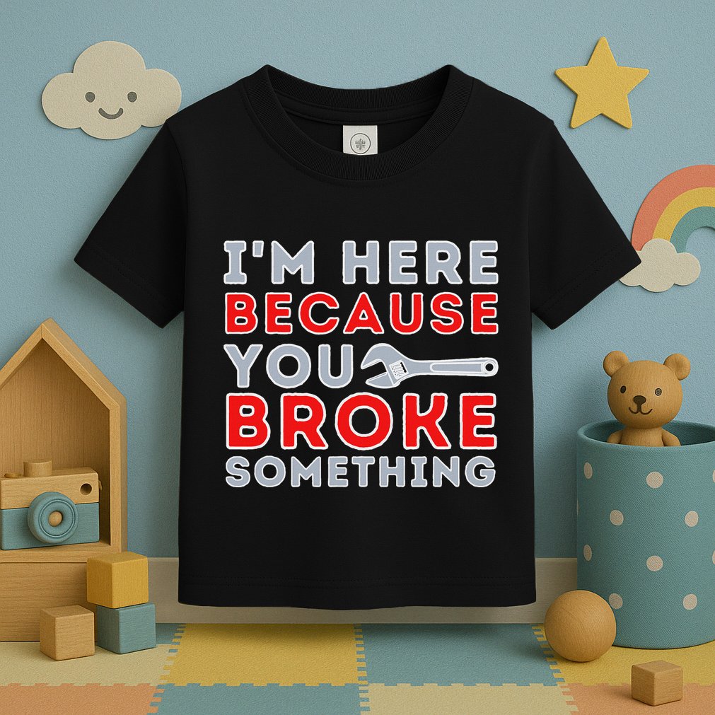 IM Here Because You Broke Something Mechanic Repairman Toddler T-Shirt