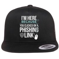 IM Here Because You Clicked On Phishing Link Cyber Security Flat Bill Trucker Hat