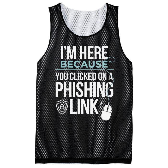 IM Here Because You Clicked On Phishing Link Cyber Security Mesh Reversible Basketball Jersey Tank