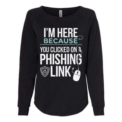 IM Here Because You Clicked On Phishing Link Cyber Security Womens California Wash Sweatshirt