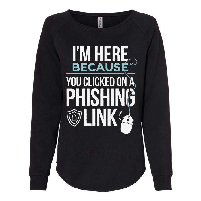 IM Here Because You Clicked On Phishing Link Cyber Security Womens California Wash Sweatshirt