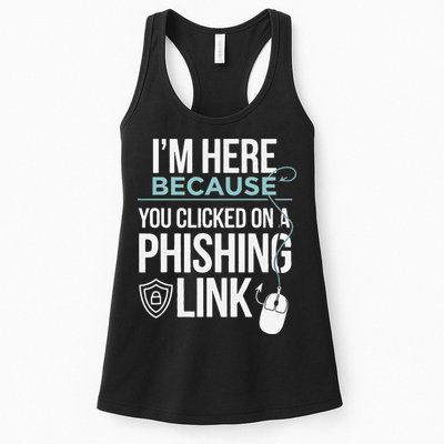IM Here Because You Clicked On Phishing Link Cyber Security Womens Tank Top