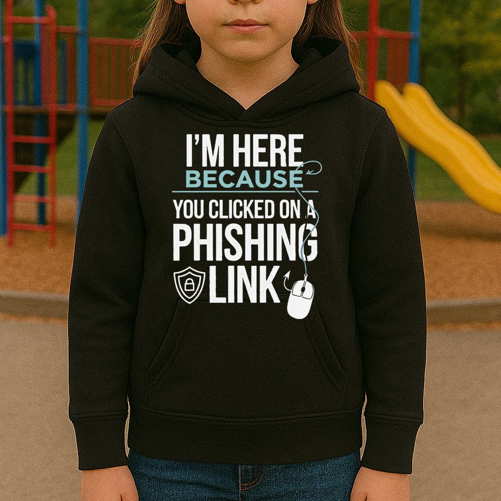 IM Here Because You Clicked On Phishing Link Cyber Security Kids Hoodie