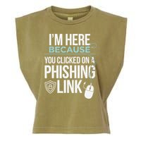 IM Here Because You Clicked On Phishing Link Cyber Security Garment-Dyed Women's Muscle Tee