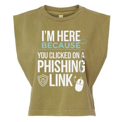 IM Here Because You Clicked On Phishing Link Cyber Security Garment-Dyed Women's Muscle Tee