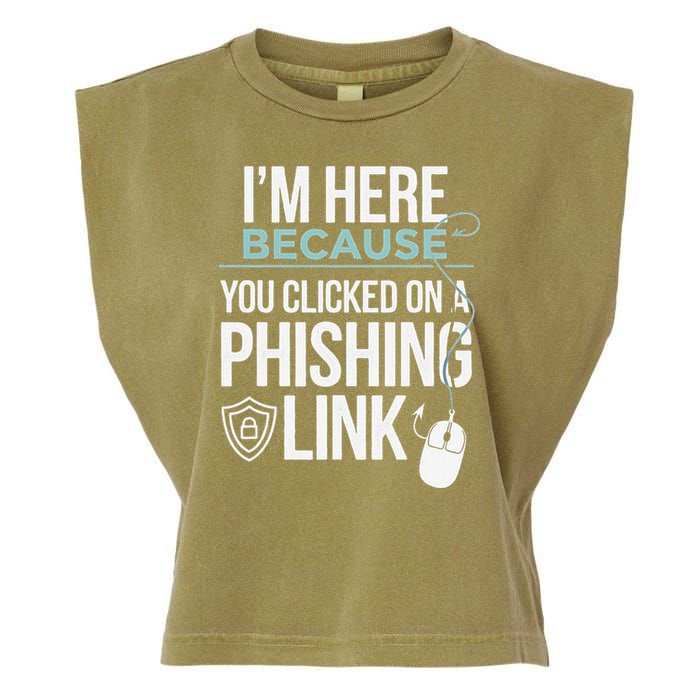 IM Here Because You Clicked On Phishing Link Cyber Security Garment-Dyed Women's Muscle Tee