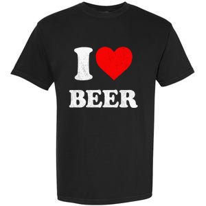 I Heart Beer Funny Drinking Merch I Love Beer Garment-Dyed Heavyweight T-Shirt