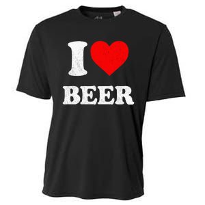 I Heart Beer Funny Drinking Merch I Love Beer Cooling Performance Crew T-Shirt