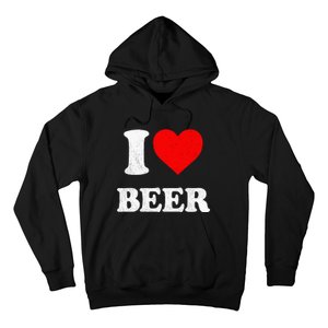 I Heart Beer Funny Drinking Merch I Love Beer Hoodie