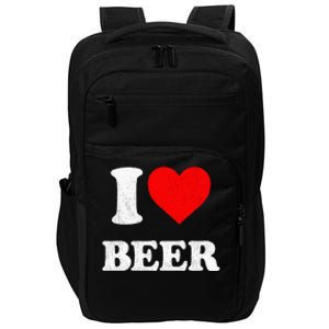 I Heart Beer Funny Drinking Merch I Love Beer Impact Tech Backpack