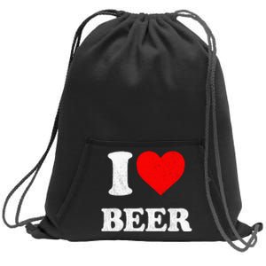 I Heart Beer Funny Drinking Merch I Love Beer Sweatshirt Cinch Pack Bag