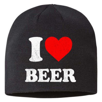 I Heart Beer Funny Drinking Merch I Love Beer Sustainable Beanie